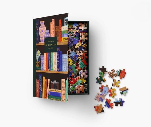شركة RIFLE PAPER CO. لغز الصور المقطوعة المصور لرحلة الطريق الأمريكية، 500 قطعة، لون كامل، حجم اللغز النهائي 21 بوصة طول × 15 بوصة عرض، صندوق هدايا ملفوف بالورق مع لمسات من رقائق الذهب in Saudi Arabia