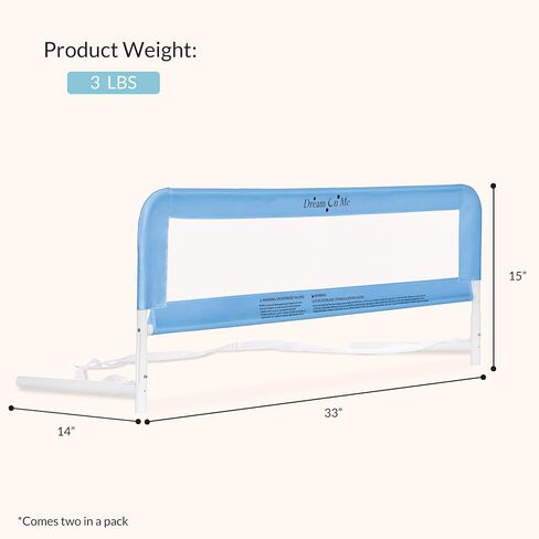 Dream On Me Lightweight Mesh Security Adjustable Bed Rail Double Pack with Breathable Mesh Fabric in White, 2 Count (Pack of 1) in Saudi Arabia