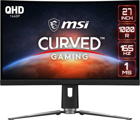MSI QHD Anti-Glare 1Ms 2560 x 1440 Ultra Wide 165Hz معدل تحديث QHD جاهز USB/DP/HDMI Smart Headset Hanger FreeSync 27 "MAMING Curved Moniter (Optix MPG Artymis 273CQR) (متجدد) in Kuwait