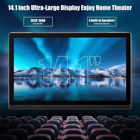 14.1 بوصة Android Tablet ، 2025 شاشة كبيرة شاشة مع شاشة IPS 1080p IPS FHD ، RAM 6GB ، ROM128GB ، 1TB توسيع ، WIFI 5 ، 8 CORE CPU ، 10000 MAH 10+ساعات بطارية ، رمادي الفضاء in Kuwait