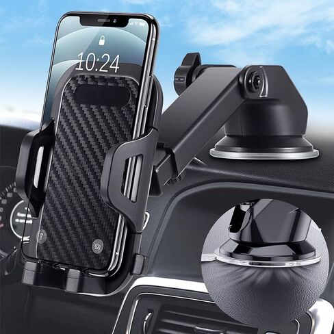 حامل هاتف 3-in-1 للهاتف Mount Mount Phone Suction Strond For Car Dashboard Air Vent Windshield ، لجميع هاتف iPhone Android (أسود) in Kuwait