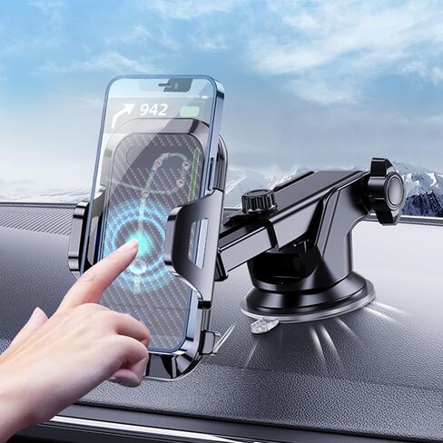 حامل هاتف 3-in-1 للهاتف Mount Mount Phone Suction Strond For Car Dashboard Air Vent Windshield ، لجميع هاتف iPhone Android (أسود) in Kuwait