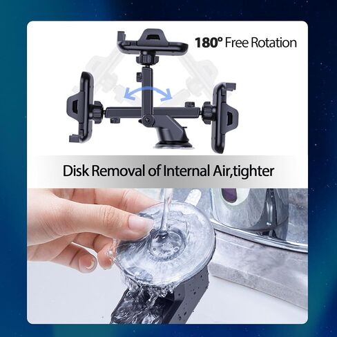حامل هاتف 3-in-1 للهاتف Mount Mount Phone Suction Strond For Car Dashboard Air Vent Windshield ، لجميع هاتف iPhone Android (أسود) in Kuwait