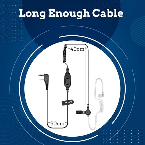 سماعة أذن راديو Retevis Covert Tube ثنائية الاتجاه مع ميكروفون RT22 RT21 H-777 RT68 RT22S RT27، متوافقة مع راديو Kenwood pxton Samcom ثنائي الاتجاه، سماعة أذن أمان 2 دبوس لجهاز Walkie Talkie (20 حزمة) in Saudi Arabia