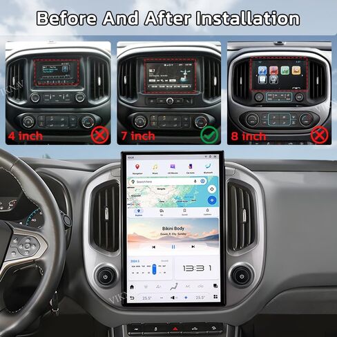 14.4 Inch Car Radio for Chevrolet Colorado GMC Canyon 2014 2015 2016 2017 2018 Touch Screen Upgrade Android 13 Head Unit Wireless Carplay Car GPS Navigation Multimedia Player (OEM 8 Inch) in Kuwait