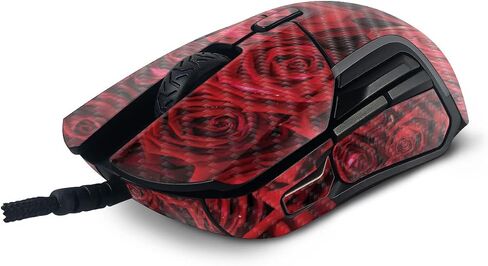MightySkins Carbon Fiber Skin Compatible with SteelSeries Rival 5 Gaming Mouse - Too Many Roses | Protective, Durable Textured Carbon Fiber Finish | Easy to Apply and Change Styles | Made in The USA in Saudi Arabia