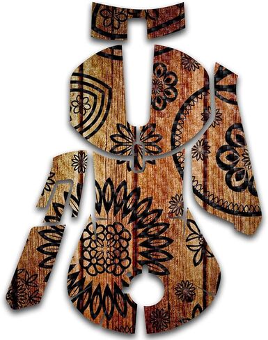 MightySkins Carbon Fiber Skin Compatible with SteelSeries Rival 5 Gaming Mouse - Wooden Floral | Protective, Durable Textured Carbon Fiber Finish | Easy to Apply and Change Styles | Made in The USA in Saudi Arabia