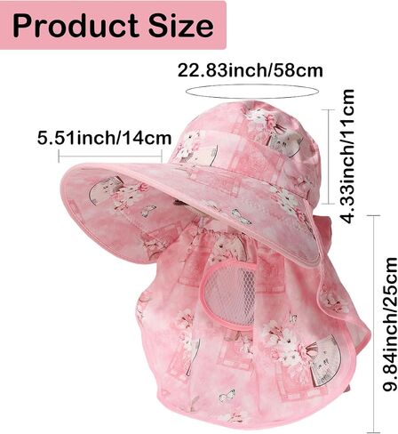 4Pcs Wide Brim Face Mask Sun Hat Detachable Neck Face Flap Fishing Hat with Ponytail Hole Outdoor Sun Protection Hat Multicoloured in Saudi Arabia