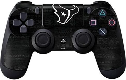 Skinit Decal Gaming Skin Compatible with PS4 Controller - Officially Licensed NFL Houston Texans Black & White Design in Saudi Arabia