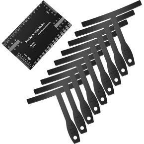 10 قطع من ادوات لوثر تتضمن 9 مقياس نصف قطر تحت الوتر و1 مسطرة قياس للحركة واداة قياس لقياس الجيتار باس وادوات اصلاح اعداد الجيتار in Kuwait