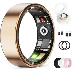 الحلقة الذكية للنساء والرجال ، حلقة مراقبة الصحة مع معدل ضربات القلب ، أكسجين الدم ، ضغط الدم ، حلقة اللياقة البدنية للماء IP68 ، مراقبة النوم لجهاز iPhone و Android ، بدون رسوم تطبيق (Lavender Pink ، 7#) in Kuwait