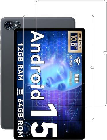 واقي الشاشة لـ TABWEE T80 Android 15 Tablet 10.5 بوصة ، فيلم زجاجي مقاوم للخدش HD لحماية Tabwee T80 إسقاط ، حساس اللمس ، مضاد للأصهر ، 2 عبوة. in Kuwait