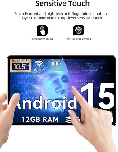 واقي الشاشة لـ TABWEE T80 Android 15 Tablet 10.5 بوصة ، فيلم زجاجي مقاوم للخدش HD لحماية Tabwee T80 إسقاط ، حساس اللمس ، مضاد للأصهر ، 2 عبوة. in Kuwait