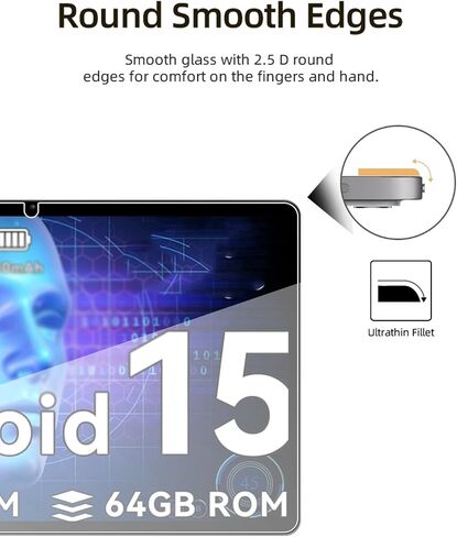 واقي الشاشة لـ TABWEE T80 Android 15 Tablet 10.5 بوصة ، فيلم زجاجي مقاوم للخدش HD لحماية Tabwee T80 إسقاط ، حساس اللمس ، مضاد للأصهر ، 2 عبوة. in Kuwait