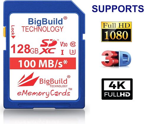 بطاقة ذاكرة 128GB U3 SDXC لكاميرات Canon PowerShot V10 in Kuwait