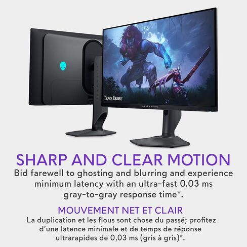 Alienware AW2725DF OLED Gaming Monitor - DISTOM -DOT WQHD (2560x1440) عرض 360Hz 0.03ms ، AMD Freesync Premium Pro ، HDMI/DP/USB 3.2 Gen1 - Black (متجدد) in Kuwait