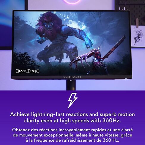 Alienware AW2725DF OLED Gaming Monitor - DISTOM -DOT WQHD (2560x1440) عرض 360Hz 0.03ms ، AMD Freesync Premium Pro ، HDMI/DP/USB 3.2 Gen1 - Black (متجدد) in Kuwait