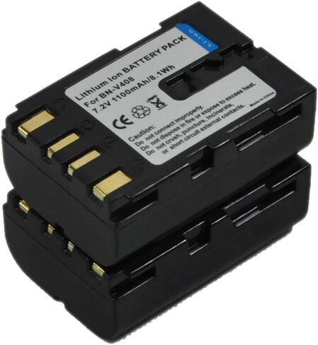 Compatible bn-v408 Battery for bn-v416 v408u v428 v416u v428u Digital Video Camcorder (2X Battery+Charger AC Dual) s1a in Saudi Arabia