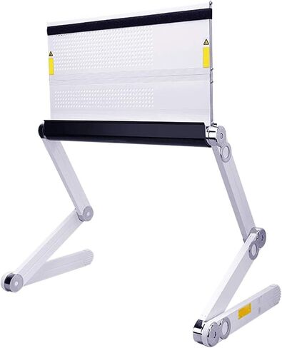 Adjustable Laptop Stand, Recliner Desktop Laptop Holder Foldable Aluminum Alloy Laptop Stand Ventilated Adjustable Height Angle Compatible with 11'' -15.6'' Tablets MacBook Notebook(White) in Kuwait