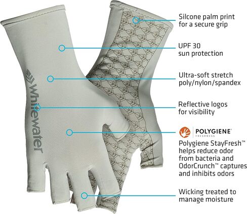 Whitewater Sun Protection Fishing Gloves - UPF30 Protection for Men and Women in Saudi Arabia