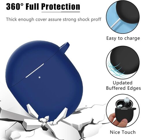 لـ Google Pixel Buds Pro & Buds Pro 2 Case ، علبة حماية كاملة من السيليكون الناعم مع Bling Five Leaf Keychain & Cleaner Kit للنساء الفتيات (الأخضر) in Kuwait