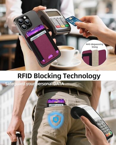 Upgraded for Magsafe Wallet, Strongest Magnetic Wallet, for iPhone Wallet Magsafe with 2 Card Slots, Magnetic Card Holder Wallet for iPhone 15/14/13/12 Series, Vegan Leather, Fit 7 Cards, Baby Pink in Kuwait