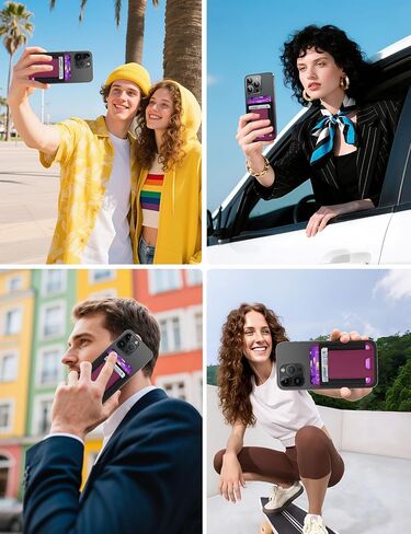 Upgraded for Magsafe Wallet, Strongest Magnetic Wallet, for iPhone Wallet Magsafe with 2 Card Slots, Magnetic Card Holder Wallet for iPhone 15/14/13/12 Series, Vegan Leather, Fit 7 Cards, Baby Pink in Kuwait