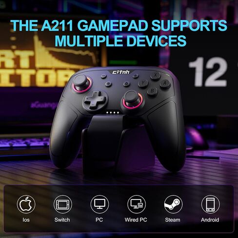 وحدة التحكم اللاسلكية LinHugame للتبديل ، متوافقة مع المفتاح 2/Switch/Lite/OLED/Steam/PC ، عصا التحكم في القاعة ، Gyro 6 محاور ، Wake Up ، Turbo ، 1000mAh بطارية ، أزرار الظهر القابلة للبرمجة in Kuwait