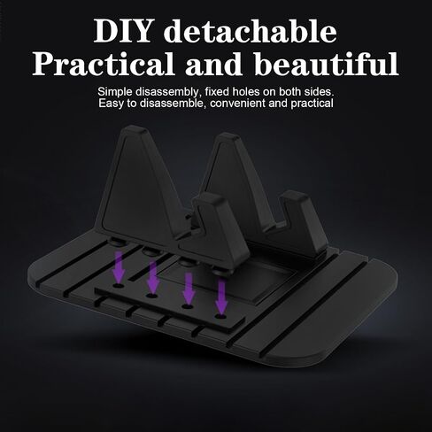 Black Silicone Car Cellphone Mount Vehicle Mobile Phone Holder-Universal & Anti-Slip in Saudi Arabia