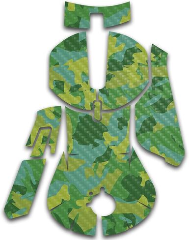 Mayyskins Carbon Carbon Confiber Tinciptived مع منافس الفولاذ 5 ألعاب الماوس - Verde Camouflage | واقي ، دائم من ألياف الكربون المحكم | من السهل تطبيق وتغيير الأنماط | صنع في الولايات المتحدة in Saudi Arabia