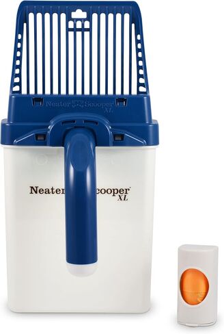 Neater Pet Brands Neater Scooper Standard Litter Scoop, 60 Refill Bags – Mess-Free Cat Litter Scooper with Bag, Spill-Proof Kitty Box Sifter, Bin Doubles as Scoop Holder, for Single-Cat Households in Kuwait