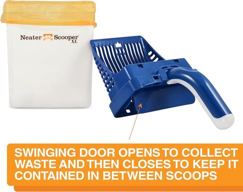Neater Pet Brands Neater Scooper Standard Litter Scoop, 60 Refill Bags – Mess-Free Cat Litter Scooper with Bag, Spill-Proof Kitty Box Sifter, Bin Doubles as Scoop Holder, for Single-Cat Households in Kuwait