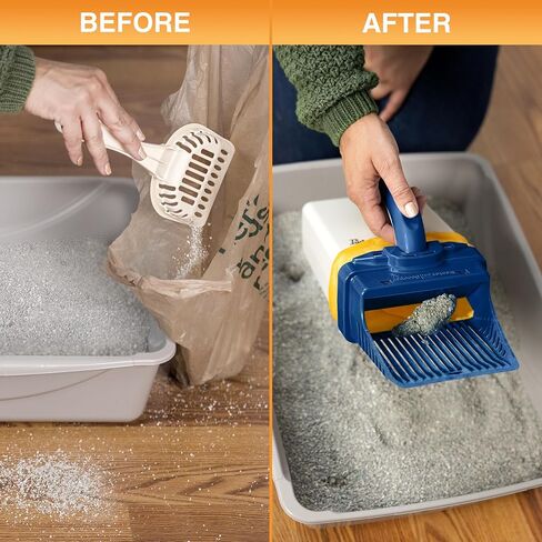 Neater Pet Brands Neater Scooper Standard Litter Scoop, 60 Refill Bags – Mess-Free Cat Litter Scooper with Bag, Spill-Proof Kitty Box Sifter, Bin Doubles as Scoop Holder, for Single-Cat Households in Kuwait