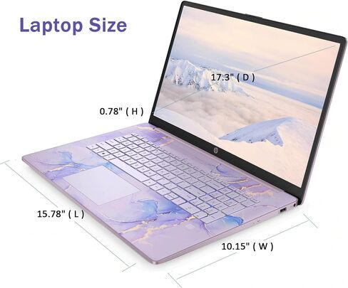 HP 17 بوصة كمبيوتر محمول ، 17.3 "Full HD 1920x1080 شاشة IPS ، معالج Intel Celeron N4120 ، ذاكرة الوصول العشوائي 16 جيجابايت ، 1 تيرابايت SSD ، Windows 11 Home ، لوحة مفاتيح الإضاءة الخلفية ، Lavender الشتوية ، ملحق الألباكاتوريك (متجدد) in Kuwait
