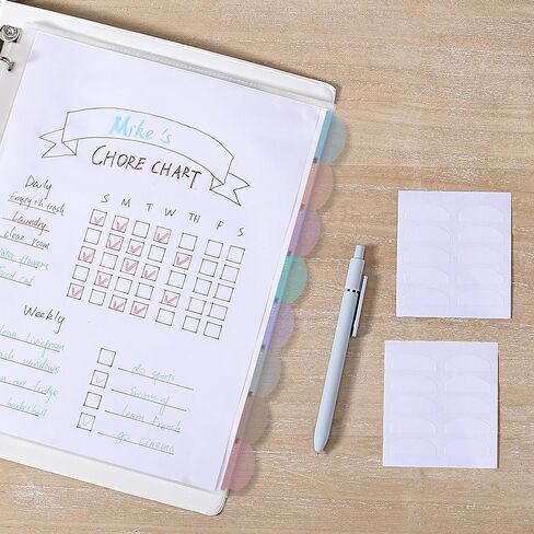 Mr. Pen- Clear Sheet Protectors with Binder Tabs, 8 Tabs, 2 Sets, Clear Binder Sheet Protectors, Clear Plastic Dividers for 3 Ring Binder, Insertable Index Page Divider Multicolor Tabs in Kuwait