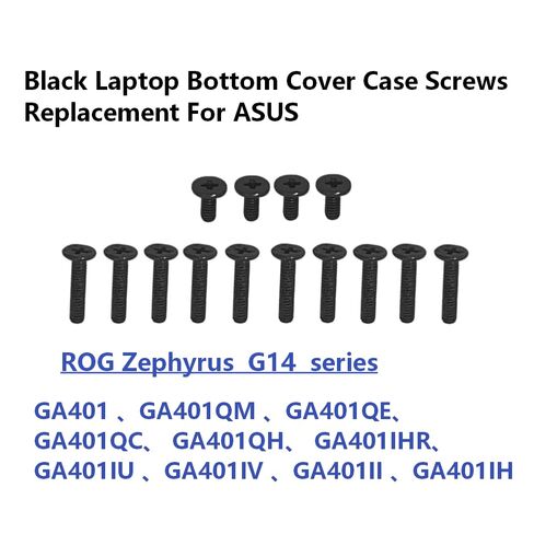 ZAHARA Black Laptop Bottom Cover Case Screws Replacement for ASUS ROG Zephyrus G14 GA401/ GA401QM GA401QE GA401QC GA401QH GA401IHR GA401IU (Screw Pack in Saudi Arabia