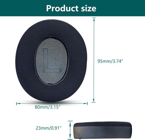 Replacement Soundcore Life Q20 Ear Pads Compatible with Anker Soundcore Life Q20 / Q20 BT Headphones, Made of Protein Leather Resilient Sponge, Replacement Ear Pad Repair Accessories (Black) in Kuwait