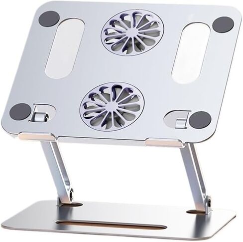 Folding Computer Stand Laptop Heat Dissipation Stand Fan with -Layer Height Adjustable Computer Stand(Gray) in Kuwait