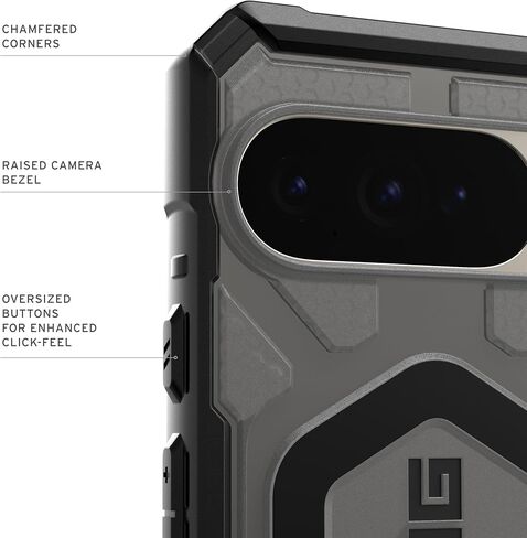 Urban Armor Gear Uag مصنوع لـ Google Pixel 10 Pro XL Case Pathfinder Clear - متوافق مع Pixelsnap والشحن المغناطيسي غطاء وقائي وعرة شفاف ، الرماد/الأسود in Kuwait