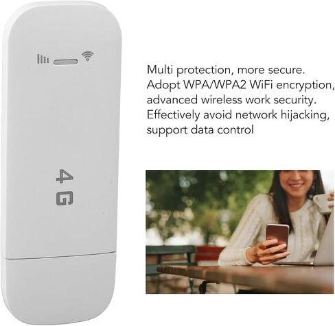 Portable 4G LTE USB Router Possot مع فتحة بطاقة SIM ، تدعم 10 أجهزة ، تشفير WPAWPA2 للوصول الآمن للإنترنت (أبيض) in Kuwait