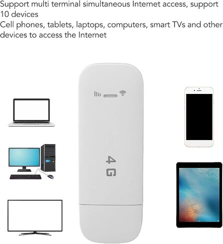 Portable 4G LTE USB Router Possot مع فتحة بطاقة SIM ، تدعم 10 أجهزة ، تشفير WPAWPA2 للوصول الآمن للإنترنت (أبيض) in Kuwait