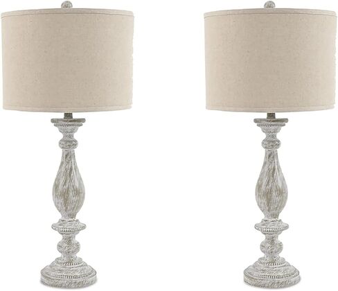 Signature Design by Ashley Bernadate Cottage 61" Candlestick Design Floor Lamp, Whitewash in Kuwait