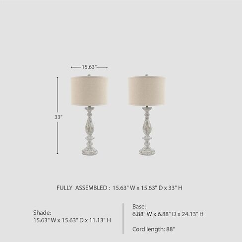 Signature Design by Ashley Bernadate Cottage 61" Candlestick Design Floor Lamp, Whitewash in Kuwait