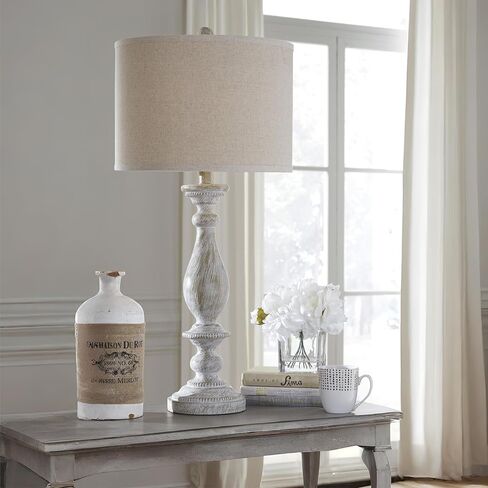 Signature Design by Ashley Bernadate Cottage 61" Candlestick Design Floor Lamp, Whitewash in Kuwait