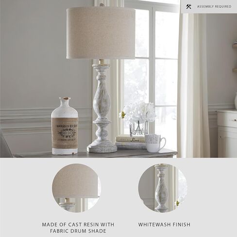 Signature Design by Ashley Bernadate Cottage 61" Candlestick Design Floor Lamp, Whitewash in Kuwait