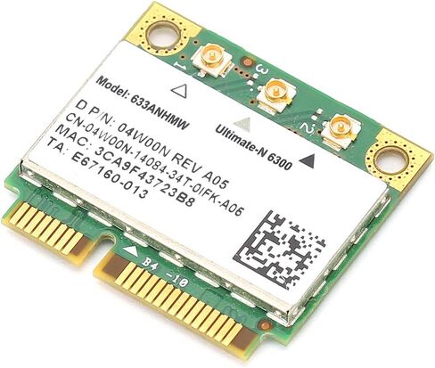 بطاقة شبكة Yunir 6300 ، 450Mbps Mini PCI E WiFi محول ، بطاقة لاسلكية مزدوجة 2.4 5 جيجا هرتز مع 802.11a g n لأجهزة الكمبيوتر المحمولة وأجهزة الكمبيوتر in Saudi Arabia