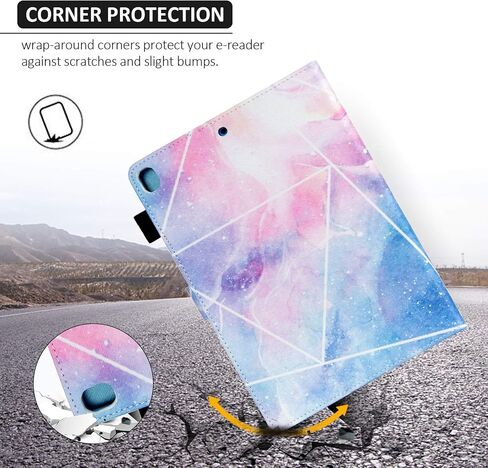 DTECK CASE لـ Apple iPad Pro Tablet (9.7 بوصة ، الإصدار 2016 ، طراز A1673 A1674 A1675) - حالة من الذروة الواقية من الجلود الذكية مع استيقاظ النوم التلقائي ، وغطاء الحامل الخفيف الوزن (Galaxy الوردي) in Kuwait