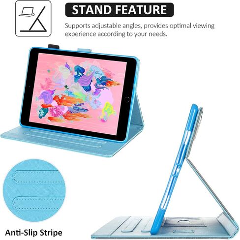 DTECK CASE لـ Apple iPad Pro Tablet (9.7 بوصة ، الإصدار 2016 ، طراز A1673 A1674 A1675) - حالة من الذروة الواقية من الجلود الذكية مع استيقاظ النوم التلقائي ، وغطاء الحامل الخفيف الوزن (Galaxy الوردي) in Kuwait