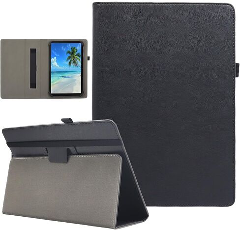 Universal 10 10.1 inch Android Tablet Case ، Dluggs Slim Folio Leather Case Cover for 9.5-11 Inch tablet مع حزام يدوي ، أسود in Kuwait