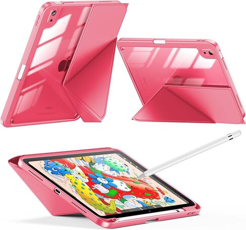 INFILAND Case for iPad (A16) 11th Generation 11 Inch 2025/10th Generation 10.9 Inch 2022,Multi-Angles Stand,Slim Protective Magnetic Origami Cover with Clear Back Shell (Navy Blue) in Kuwait